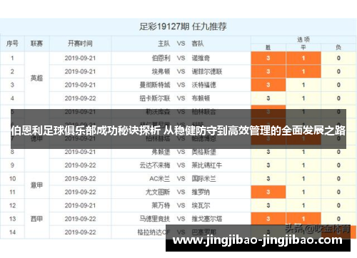 伯恩利足球俱乐部成功秘诀探析 从稳健防守到高效管理的全面发展之路 伯恩利足球俱乐部成功秘诀探析 从稳健防守到高效管理的全面发展之路